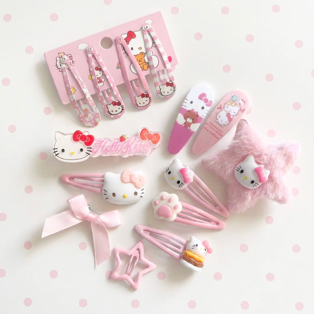 14pc Hello Kitty Hair Clip Set