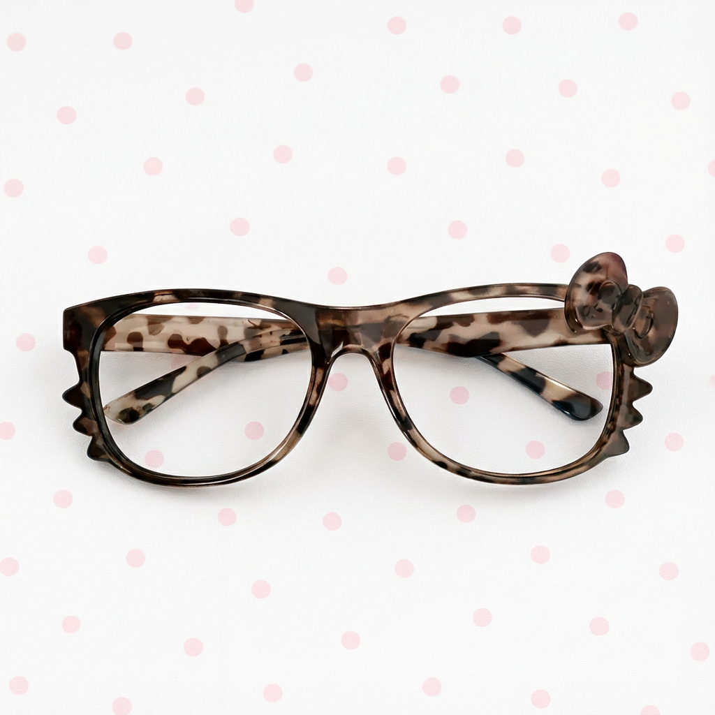 Leopard Print Hello Kitty Glasses